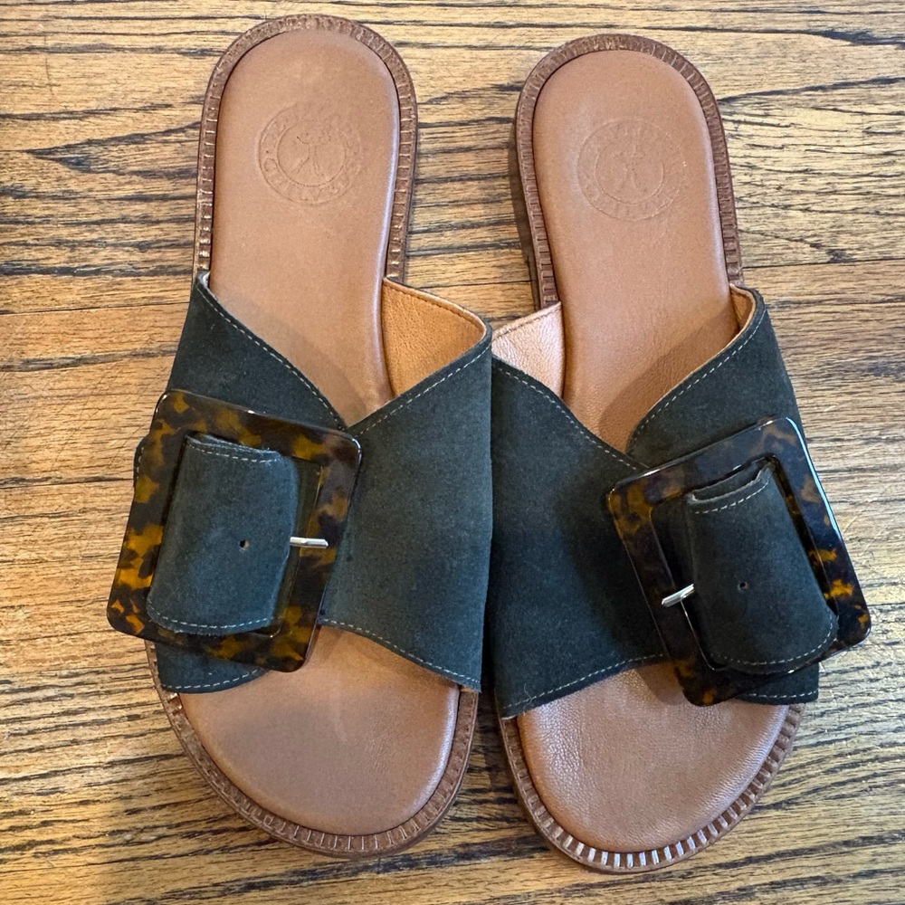 Penelope Chilvers Biarritz Buckle Sandal in Khaki, Size 38 - Picture 2 of 9
